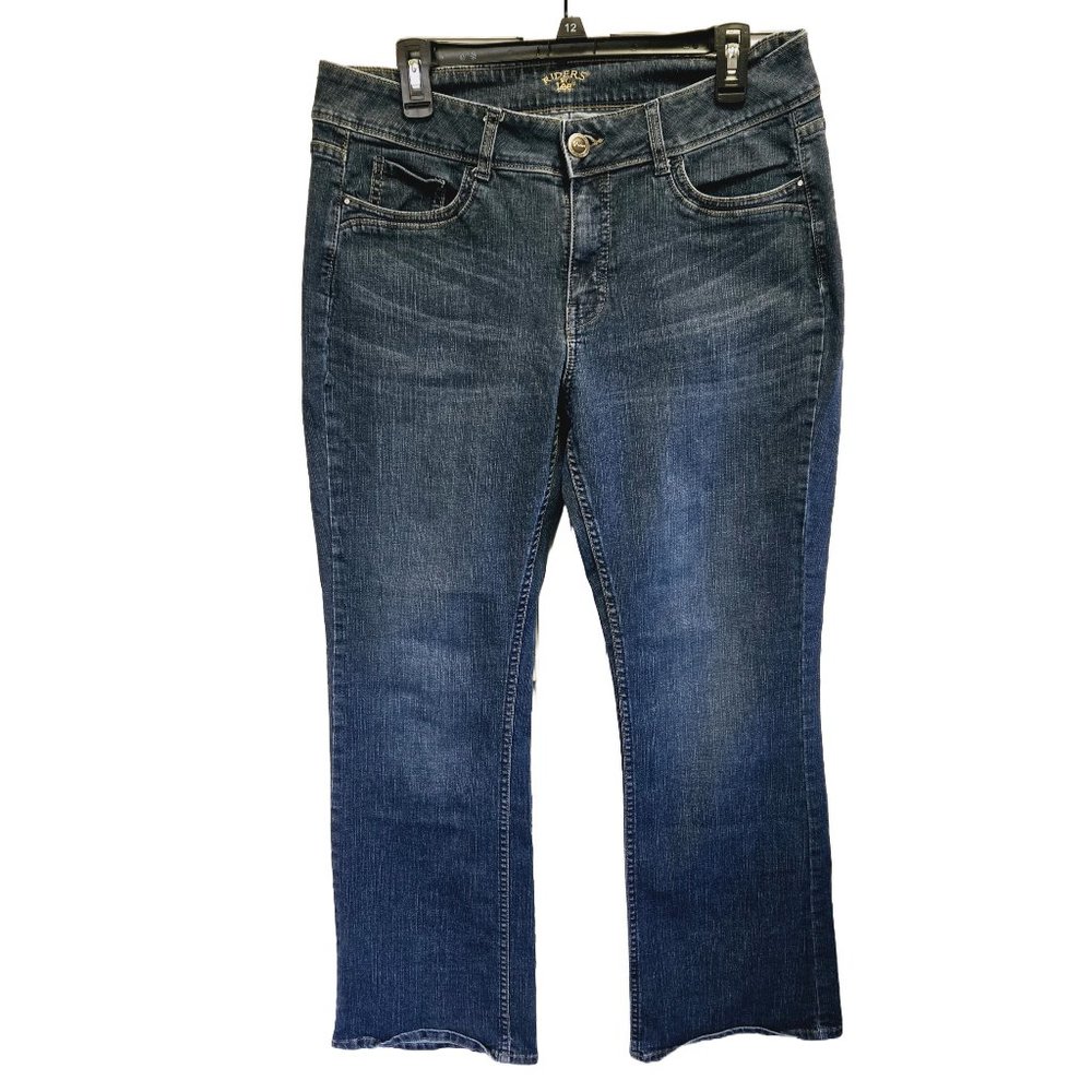 EUC LEE RIDERS MOM WESTERN RODEO BOOTCUT MEDIUM WASH 10" RISE DENIM JEANS 12P